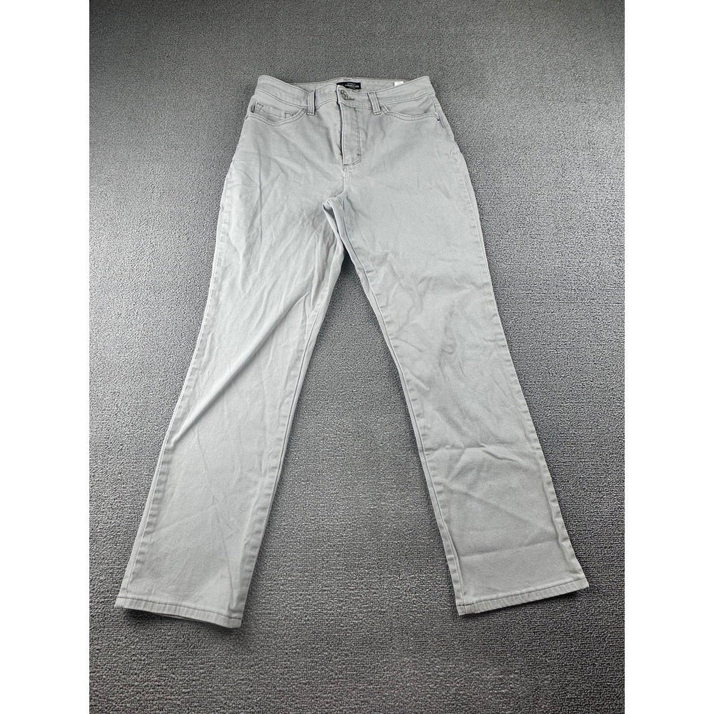 Lee Jeans Women 8 Short Gray Relaxed Fit Straight Leg High Rise Denim Workwear